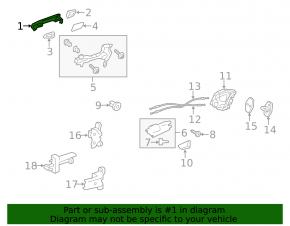 Door handle outer front right Lexus RX350 RX450h 10-15 keyless