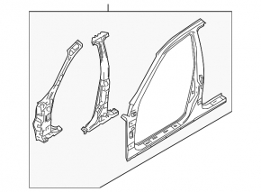 Infiniti FX35 FX45 03-08 white right center pillar