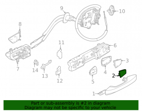 Front right outer handle plug Nissan Murano 25-26