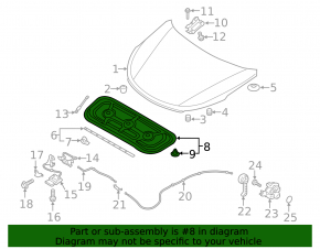 Hyundai Santa FE Sport 13-18 hood insulation