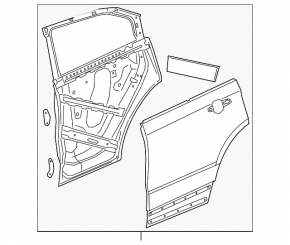 Rear right door assembly for Cadillac XT4 19-25 silver