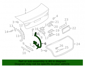 Trunk lid hinge left Audi A3 8V 15-20 4d, 5d