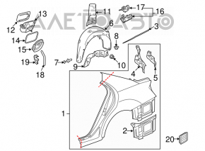 Mercedes W221 rear left quarter wing with defects