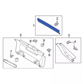 Upper trunk door trim Ford Focus mk3 15-18 rest 5d gray, scratch