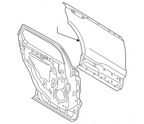 The bare rear right door of a Lincoln MKX 16-18
