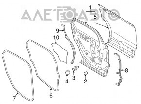 The bare rear right door of a Lincoln MKX 16-18