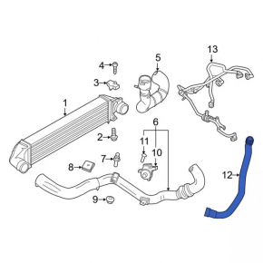 Left pipe Ford Escape mk3 17-19 2.0T to filter