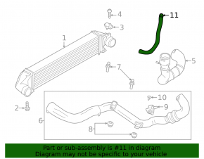 Left pipe Ford Escape mk3 17-19 2.0T to filter