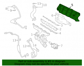Upper exhaust manifold guard for BMW 3 G20 19-25 2.0T
