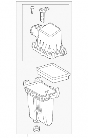 Toyota Prius 50 16-22 air filter housing assembly without flow meter