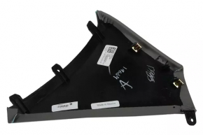 Cadillac CTS 14 center console trim, front right side, leather, gray