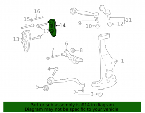 Upper control arm bracket, front left rear, Lexus LS 07-17