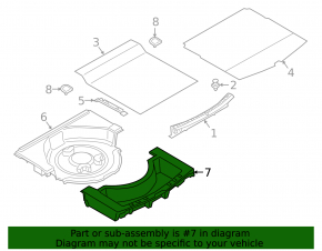 Trunk tray BMW 3 G20 19- rear part