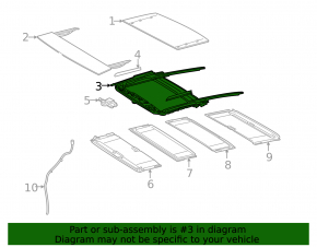Sunroof mechanism frame Lexus ES300h ES350 13-18 under panorama