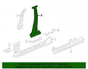 Body pillar central right Honda Insight 19-22