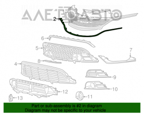 Chrysler 200 grille molding 15-17 chrome