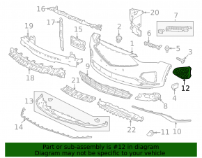 Right bumper grille Acura MDX 22-24 Type S