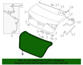 Trunk lid seal Honda Civic XI FE/FL 22- 4d
