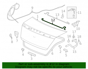Right trunk lid hinge torsion bar for Honda Accord 13-17 under spoiler
