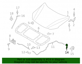 Hyundai Tucson 16-21 interior hood opening handle