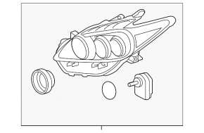 Left front headlight for Toyota Prius V 12-14 (pre-restored) LED