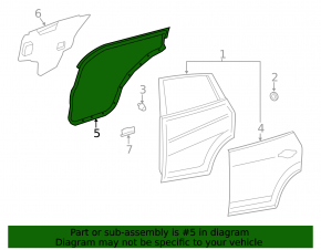 Rear left door seal Nissan Rogue 14-20