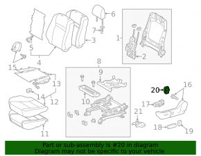 Lumbar support control for the driver's seat Toyota Camry v50 12-14 USA, gray