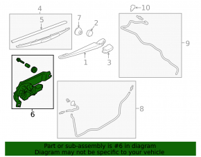 Rear wiper linkage with motor for Subaru Outback 15-19