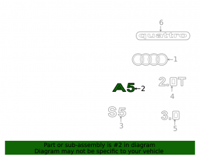 The Audi A5 F5 17-24 trunk door emblem A5