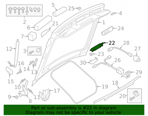 Vibration damper for the tailgate Audi A5 F5 17-
