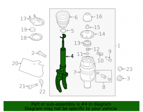Front right shock absorber for Porsche Cayenne 958 11-17 with spring