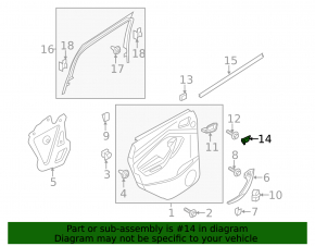 Ford Escape MK3 13-19 front right inner door handle plug black