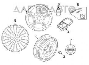 Wheel disk R16 X 6.1/2J ET40 5*114.3 Nissan Leaf 11-12 curb