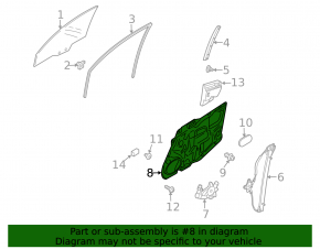 Plastic insert for the front right door of a Mazda CX-7 06-12