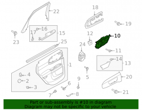 Door handle inner rear right Ford Bronco Sport 21-25