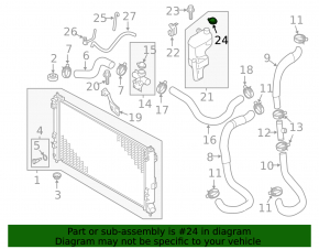 Mitsubishi Outlander 14-21 Coolant Expansion Tank Cap