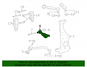 Lower control arm, front right, rear, Lexus LS 13-17 RWD