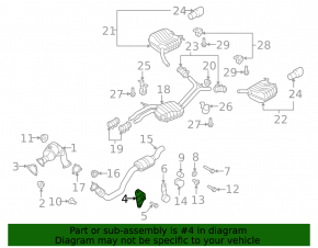 Front right muffler bracket Audi A6 C7 12-18