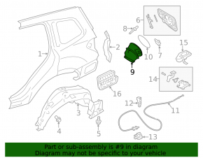 Subaru Forester 14-18 SJ Fuel Filler Door Housing