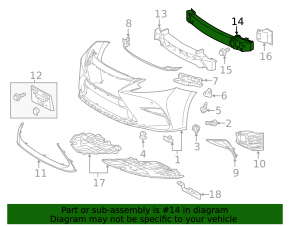 Front bumper reinforcement Lexus ES300h ES350 16-18 rest