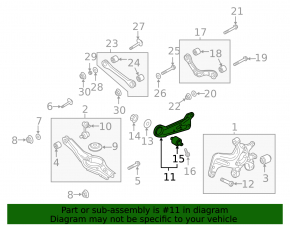 Rear right longitudinal control arm for Hyundai Veloster 19-21