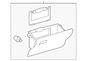 Glove box, glove compartment Toyota Prius V 12-17 lower dark gray