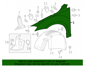 Front left wing VW Golf 17-