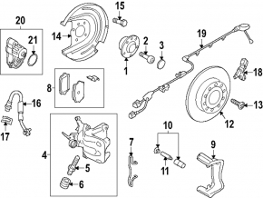 Rear left hub Audi A3 22-25 FWD