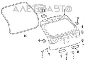 Naked tailgate Lexus RX350 RX450h 16-22