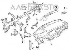 Front panel trim side right Nissan Rogue 21-23 black JP built