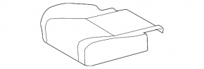 Seat upholstery, 2nd row, right, Lexus RX350 RX450h 10-15, lower part, beige leather, dented leather