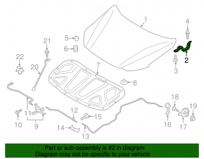 Left hood hinge Hyundai Elantra AD 17-20