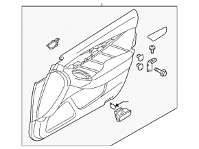 Door trim card front left Infiniti Q50 14-20 gray