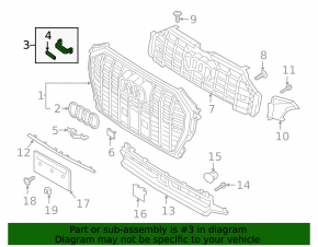The emblem and inscription Quattro radiator grille of the Audi Q3 83A 19-25